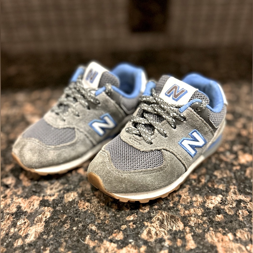 New Balance 574 Grey Sky Blue Infant Toddler Sneakers Sz 7